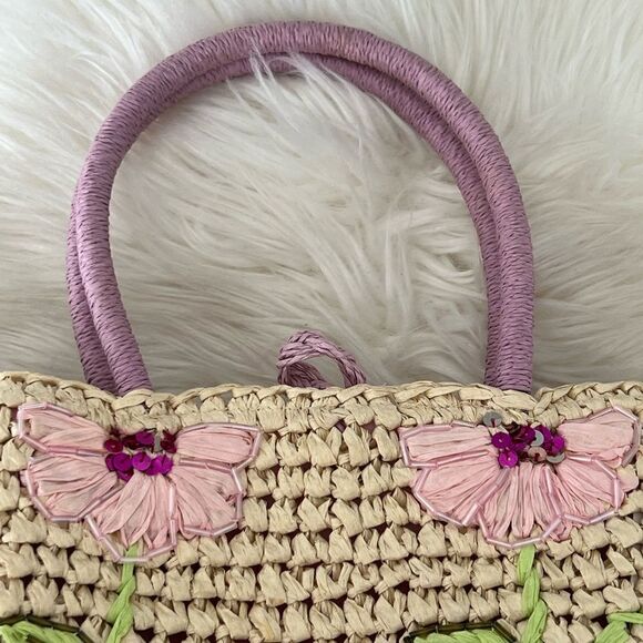 Mini Straw purse floral - Picture 4 of 5
